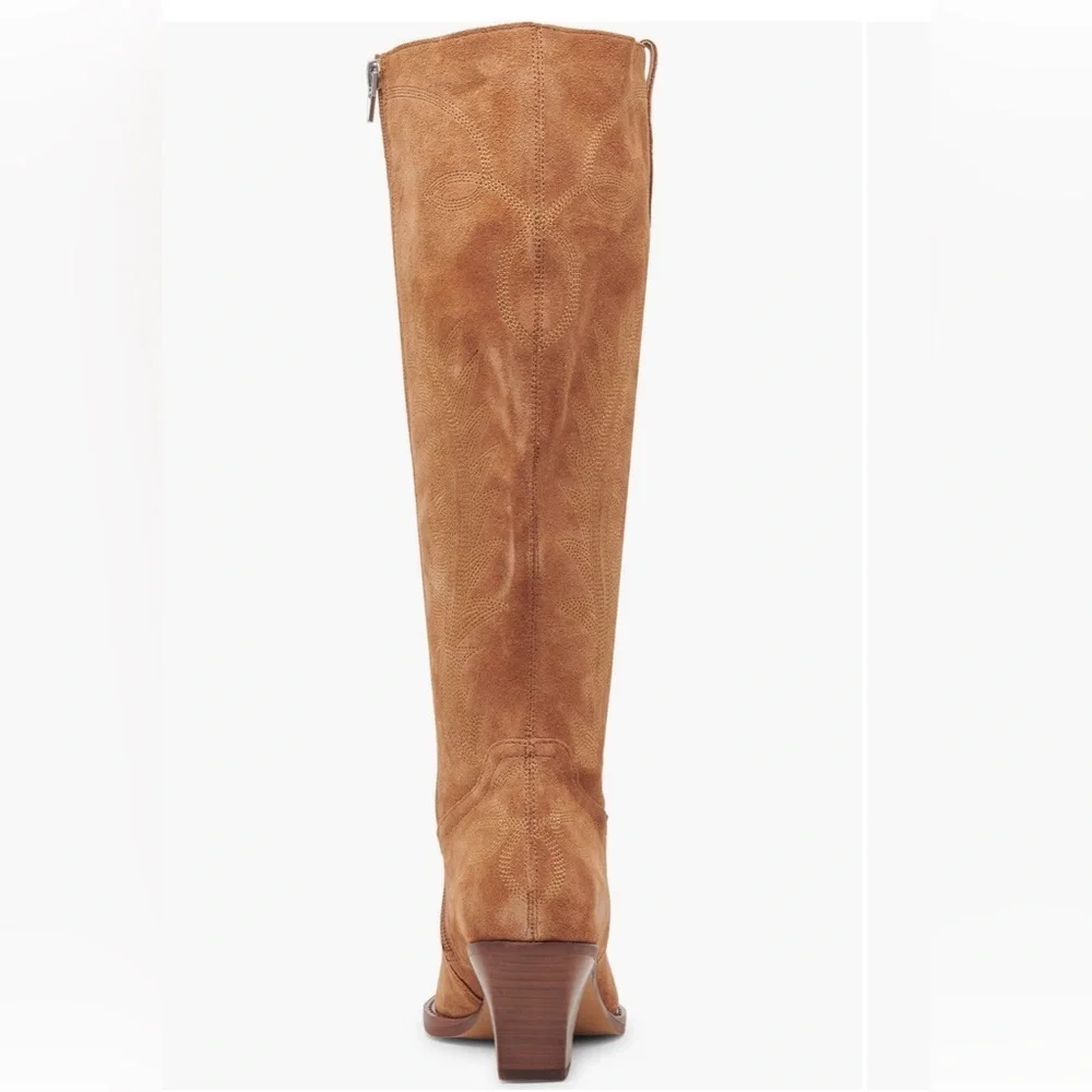 Dolce Vita Over-the-Knee Suede Western Boot - Tan